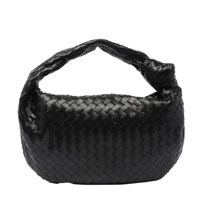 Bottega Veneta Black Medium Jodie Leather Shoulder Bag