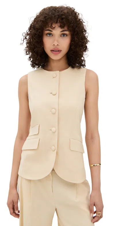 Rag & Bone Womens Lttan Slade Flap-pocket Linen-blend Vest In Neutral