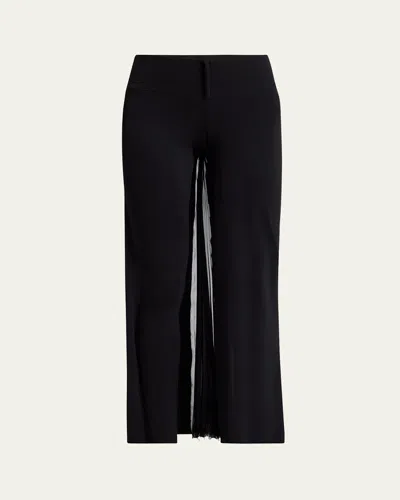 Courrèges Tailored Black Trousers With Unique Fringe Detail In Black