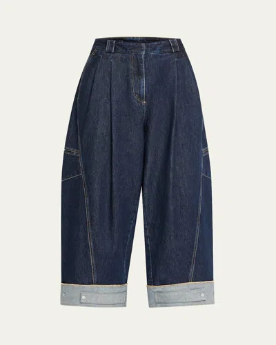 3.1 Phillip Lim Curved Wide Leg Cropped Pants Dark Indigo