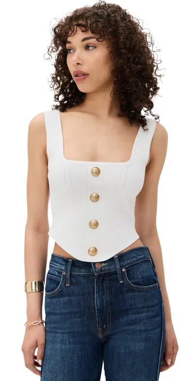 L'agence Saga Square-neck Corset Top In Neutral