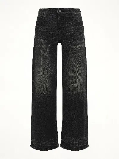 Fax Copy Express Women's Dirty Wash Straight Jeans In Blue