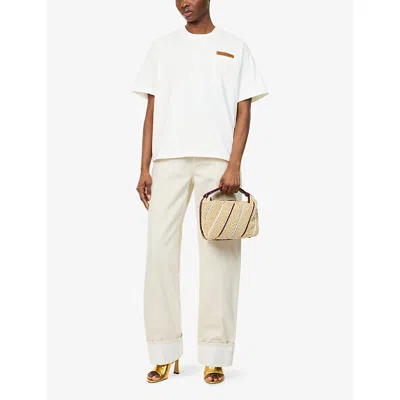Bottega Veneta Pocket Detail Crew Neck Short Sleeve Top In White