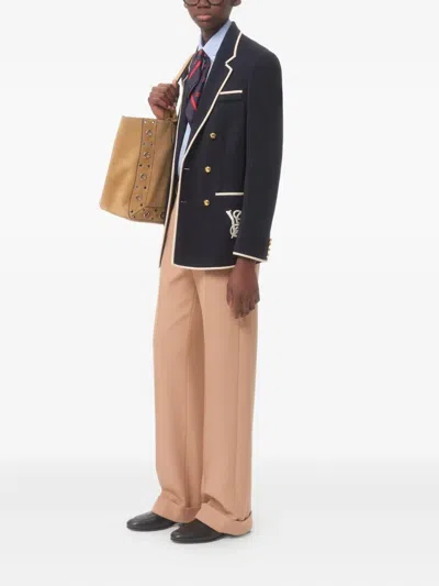 Valentino Double-breasted Blazer Gold Buttons In Black