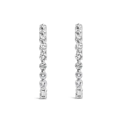 Haus Of Brilliance 14k White Gold 5.00 Cttw Lab Grown Diamond Inside-out Hoop Earring