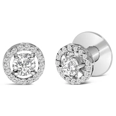 Haus Of Brilliance Men's 14k White Gold 1 3/4 Cttw Lab Grown Diamond Halo Cufflink