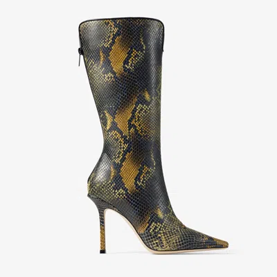 Jimmy Choo The Boot 100 Snake-effect Knee-high Boots