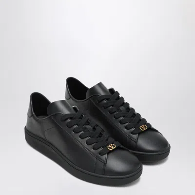 Valentino Royco Nappa Leather Sneakers In Black