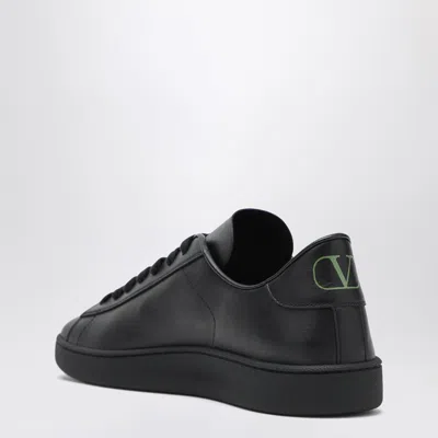 Valentino Royco Nappa Leather Sneakers In Black