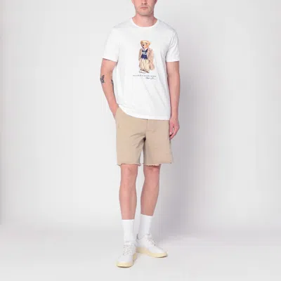 Polo Ralph Lauren White Polo Bear T-shirt Custom Slim-fit In White