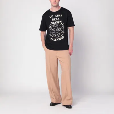 Valentino Chat De La Maison Cotton T-shirt In Black