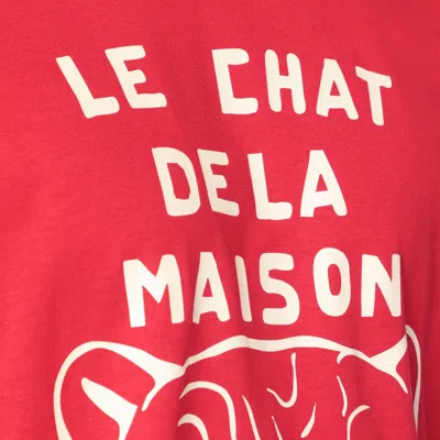 Valentino T-shirt With Chat De La Maison Print In Red