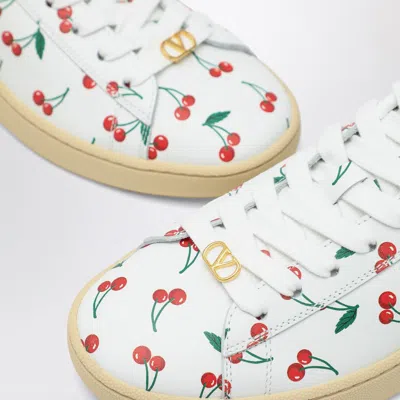 Valentino Royco Sneaker With Cherryfic Pattern In White