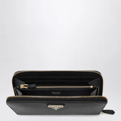 Prada Triangle Logo Saffiano Leather Zip-around Wallet