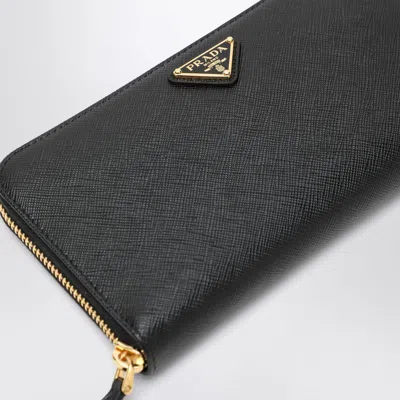 Prada Triangle Logo Saffiano Leather Zip-around Wallet