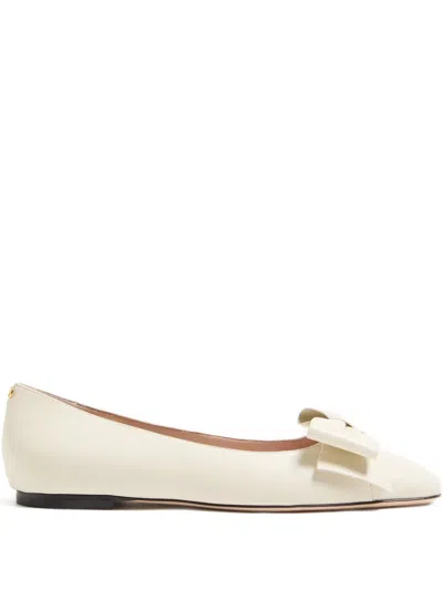 Valentino Leather Ballerinas Featuring Bow Detail