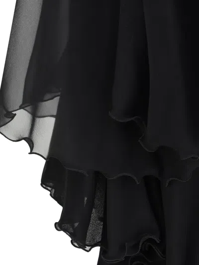 Saint Laurent Silk Crepe Playsuit In Black