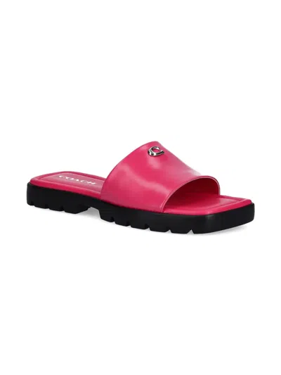 Coach Florence Slider Sandals In Pink