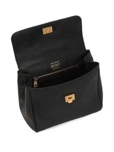 Dolce & Gabbana Dolce&gabbana Shoulder Bag My Sicily In Black Leather In Black
