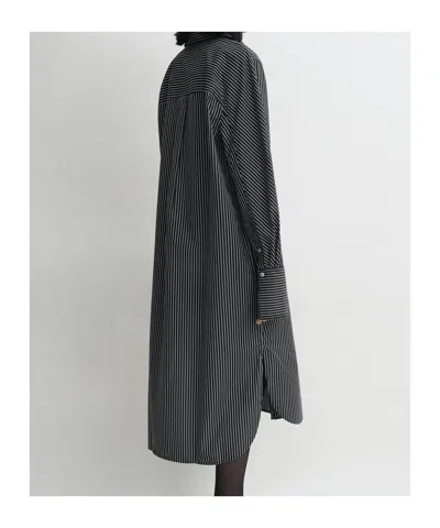 Totême Toteme Women Striped Kimono-sleeve Shirtdress In Gray