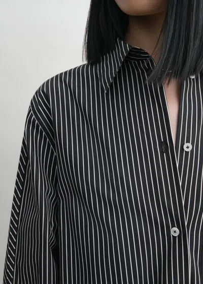 Totême Toteme Women Striped Kimono-sleeve Shirtdress In Gray