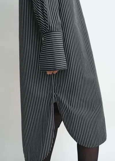 Totême Toteme Women Striped Kimono-sleeve Shirtdress In Gray
