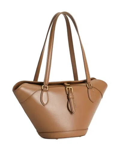 Dolce & Gabbana Brown Shoulder Bag With Two Top Handles And Buckle Closure On The Front In Brown