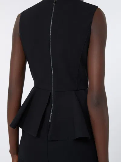 Max Mara Fitted Knee-length Dress Featuring Peplum Detail In Black