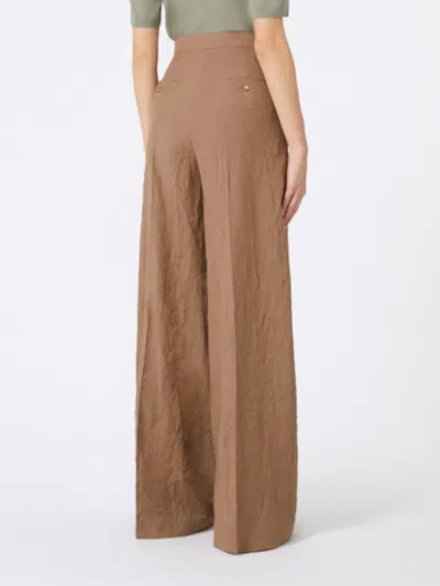 Max Mara Wide Beige Wool Trousers