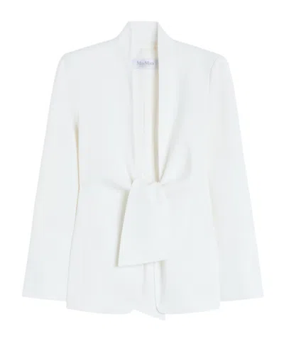 Max Mara Waist Defining Tailored Jacket Tie In White