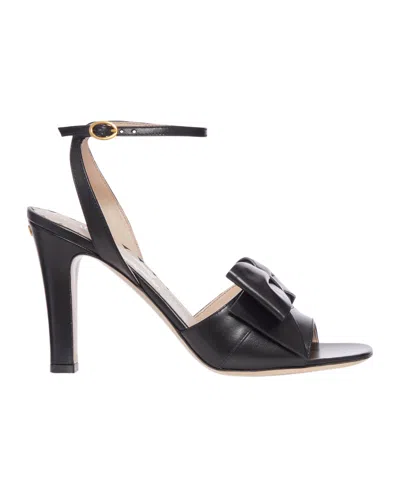 Valentino Garavani Bowow Leather Sandal In Animal Print