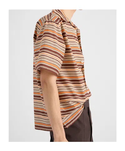 Prada Camicia In Misto Cotone Ricamato Uomo In Multi