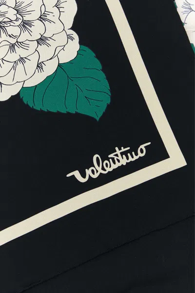 Valentino Garavani Floral Print Silk Foulard Rectangular Shape In Neutral