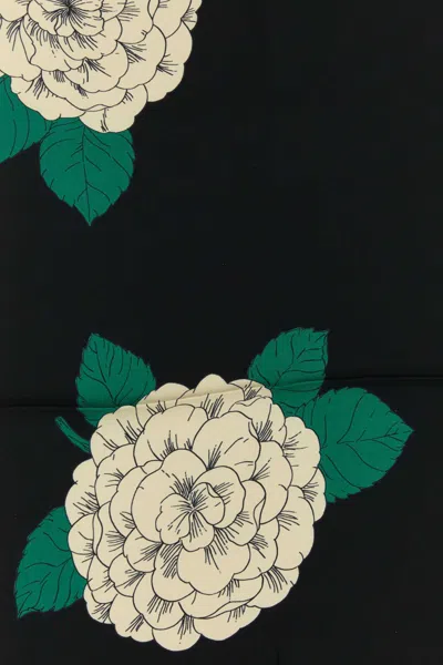 Valentino Garavani Floral Print Silk Foulard Rectangular Shape In Neutral