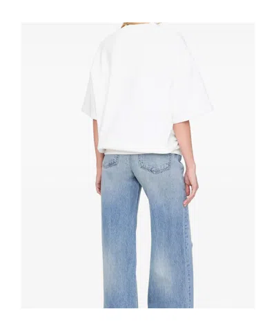 Anine Bing Short-sleeve Pullover In Soft French Terry In White
