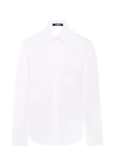 Balmain Long Sleeve Shirt In White