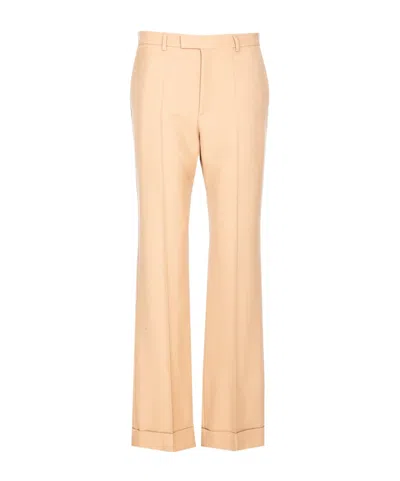 Valentino Camel Trousers With Side Pockets And Cuffs In Brown