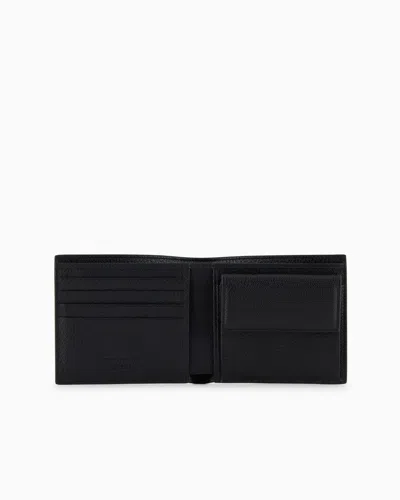 Giorgio Armani Grained-textured Leather Wallet In Black
