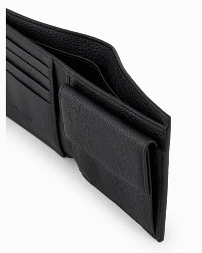 Giorgio Armani Grained-textured Leather Wallet In Black