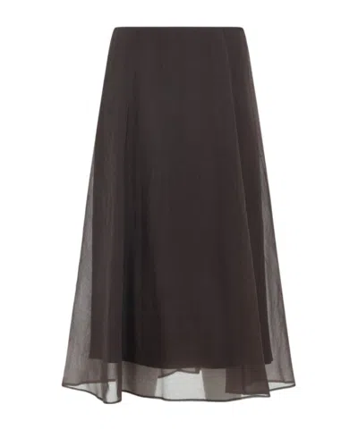 Brunello Cucinelli Pleated Skirt In Black