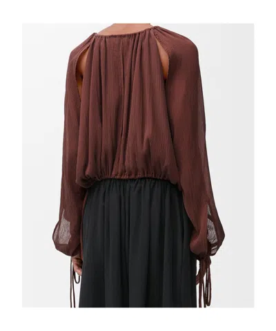 Loewe Brown Solid Round Neck Top
