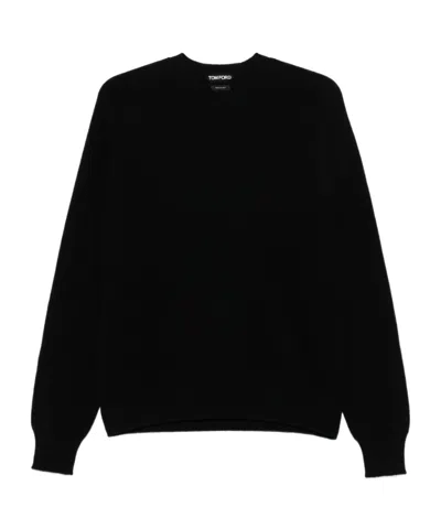Tom Ford Crewneck Long-sleeved Pullover In Black