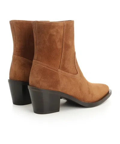 Stuart Weitzman Suede Block Heel Ankle Boots In Multi