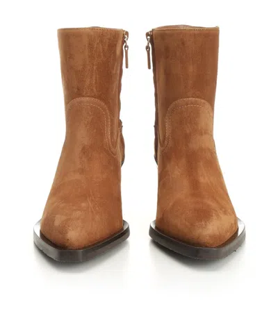 Stuart Weitzman Suede Block Heel Ankle Boots In Multi