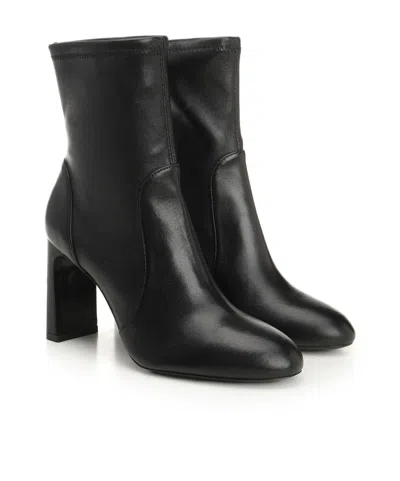 Stuart Weitzman Babette Leather Booties In Black