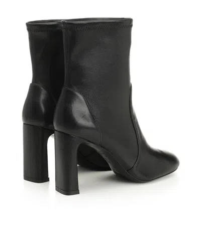 Stuart Weitzman Babette Leather Booties In Black