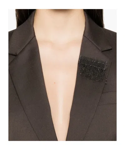 Brunello Cucinelli Single-breasted Brown Blazer