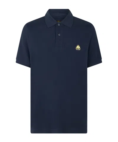 Moose Knuckles Everett Mens Polo Shirt In Blue