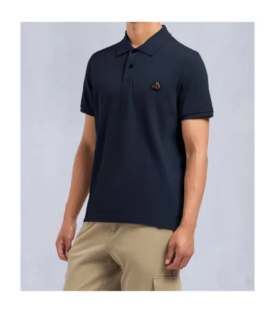 Moose Knuckles Everett Mens Polo Shirt In Blue