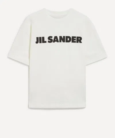 Jil Sander Cotton T-shirt With Bold Logo And Classic Cut In White